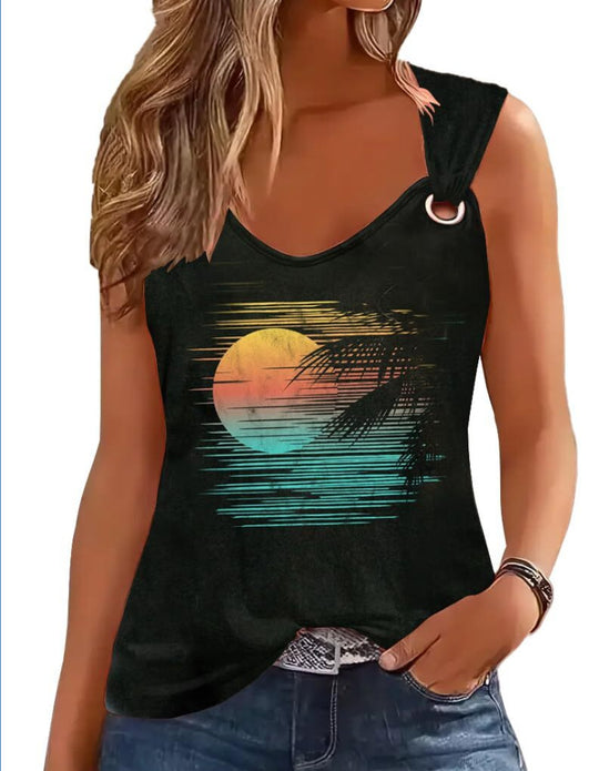 Damen Tanktop mit einzigartigem Grafikdruck und lässigem Schnitt R&B