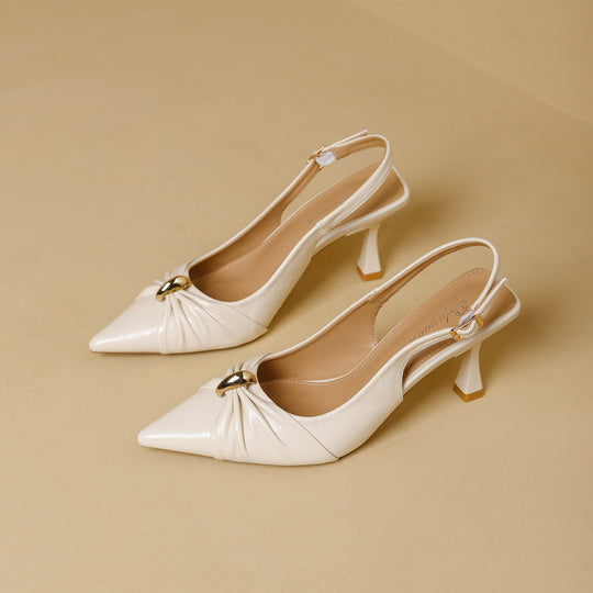 Damen elegante Slingback-Pumps mit modischem Schmuckelement R&B