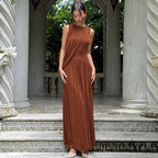 Damen Langes Kleid mit asymmetrischem Schnitt und raffiniertem Drapierungselement R&B