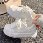 Damen Plattform Sneaker mit dicker Sohle und atmungsaktivem Obermaterial