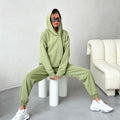 Damen Bequemes Hoodie-Trainingsanzug-Set mit elastischen Bündchen