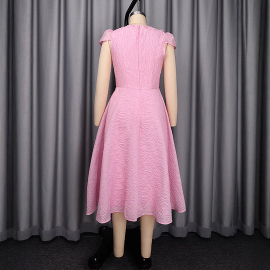 Damen Elegantes A-Linien Kleid mit floralem Design und voluminösem Oberteil R&B