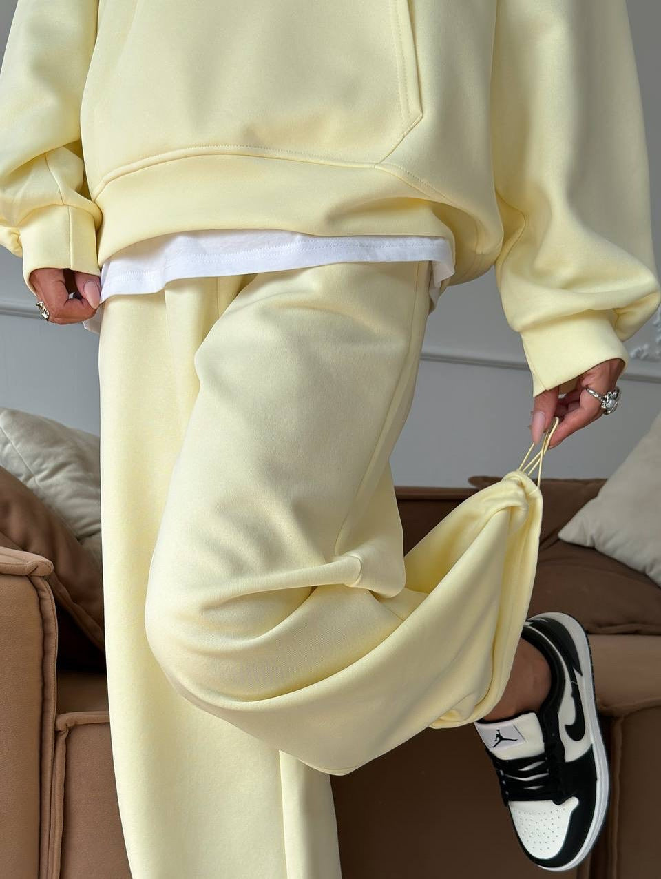 R&B | Halbhals Pullover Sweatshirt und Weit Geschnittene Hose Zweiteiler Anzug