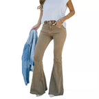 Damen Schlagjeans im Vintage-Stil mit hohem Bund