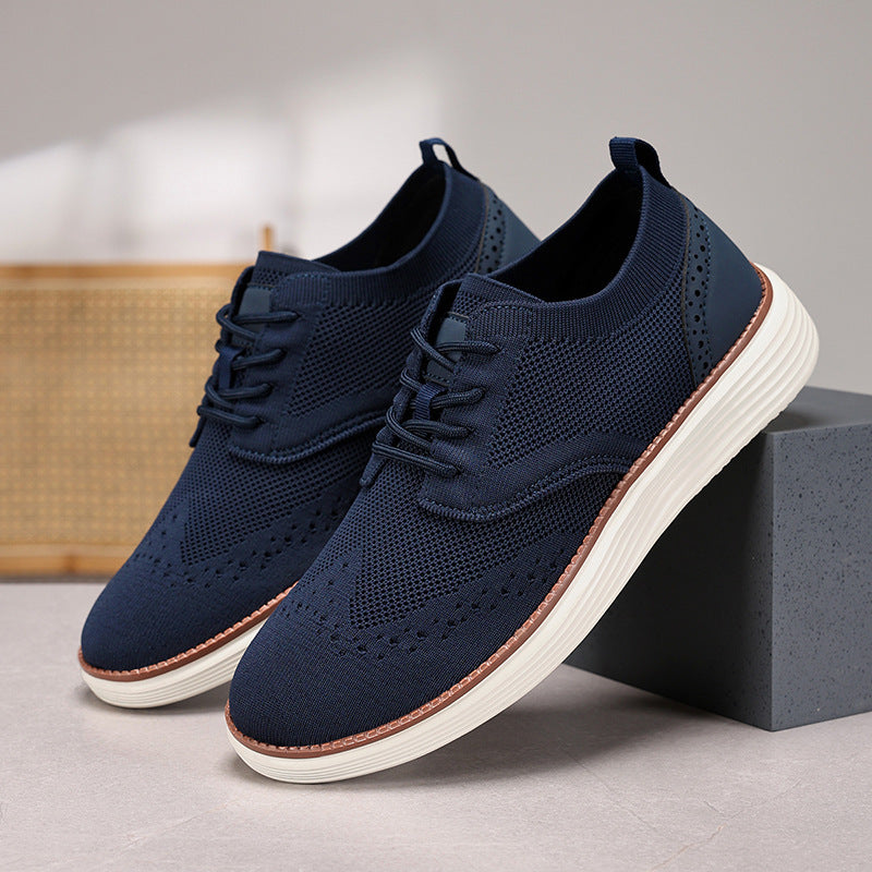 Herren nan gestrickter Oxford-Sneaker mit Wingtip-Perforation und federleichter EVA-Sohle R&B