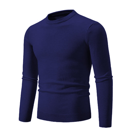 Herren Feiner Strickpullover mit Rundhalsausschnitt und Rippdetails R&B