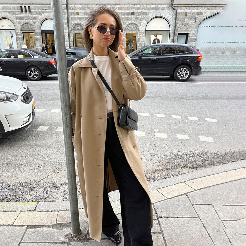 Damen Eleganter Trenchcoat mit hochwertiger Verarbeitung und lockerem Schnitt R&B