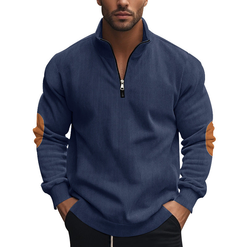Fleece Pullover Herren sportlich elegant mit Stehkragen