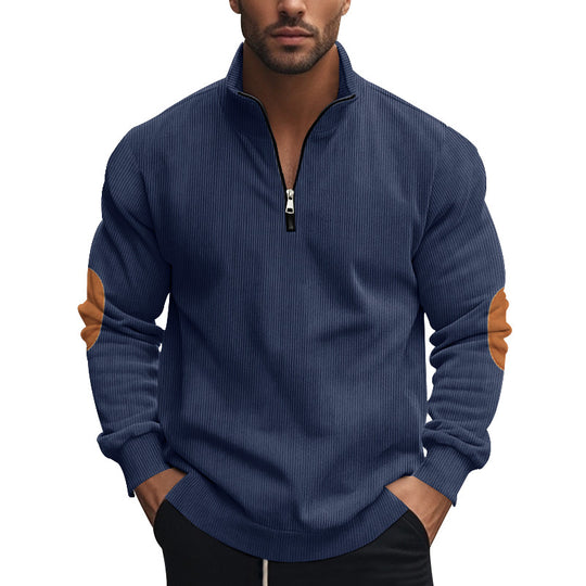 Fleece Pullover Herren sportlich elegant mit Stehkragen