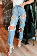 Damen Ripped High-Waist Jeans R&B
