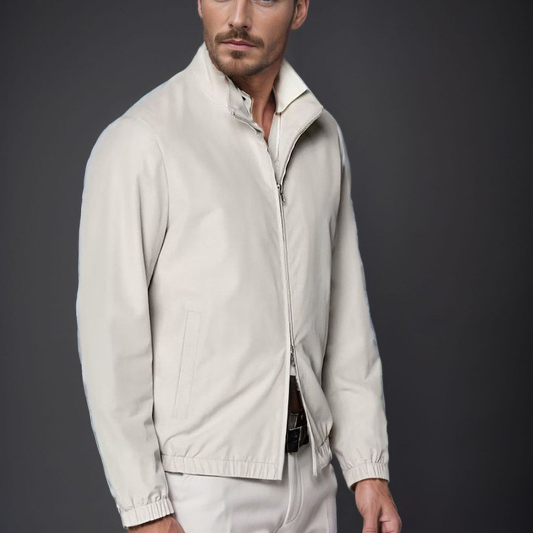 Herren leichte Bomberjacke mit hohem Kragen R&B