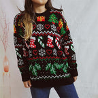 R&B | Weihnachtlicher Strickpullover Mit Schneeflockenmotiv
