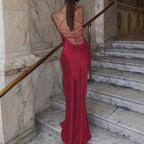 Damen Figurbetontes Maxikleid mit raffiniertem Cross-Back Design R&B