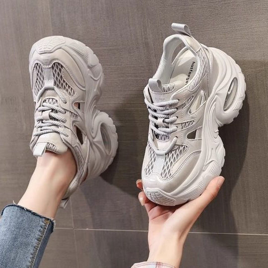 Damen Sportliche Chunky Sneakers mit atmungsaktiver Mesh-Oberfläche und komfortabler Dämpfung R&B