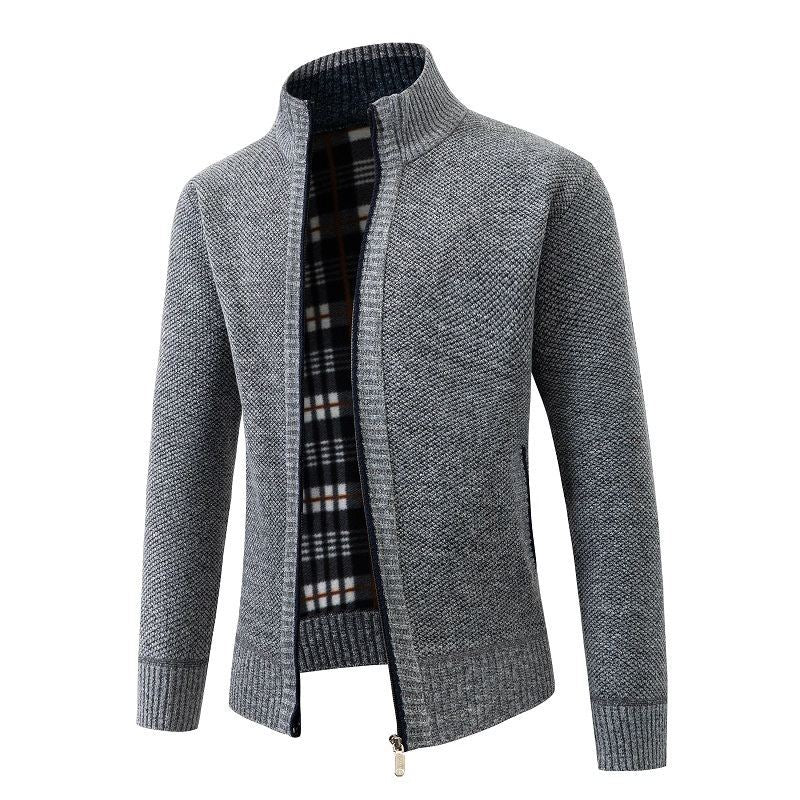 Herren modische Strickjacke mit hohem Kragen und hohem Komfort R&B