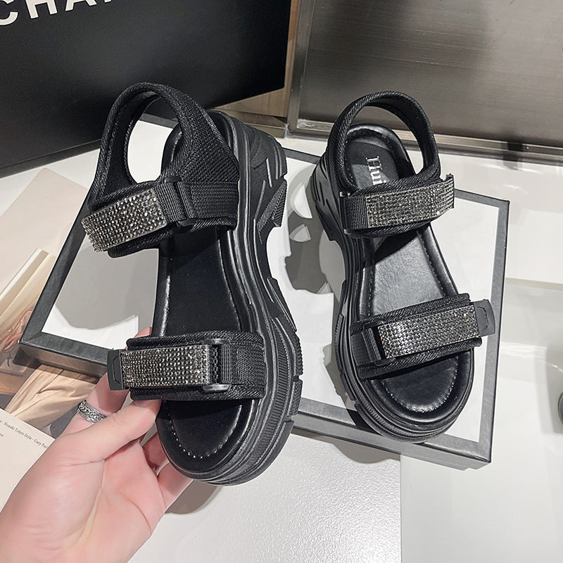 Damen Sandalen mit elegantem Riemen und glitzernden Akzenten R&B