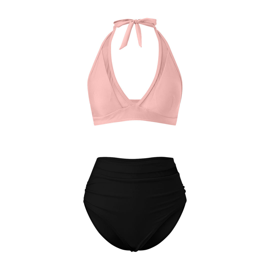 Damen Hochtailliertes Bademoden-Set mit stylischem Haltertop R&B