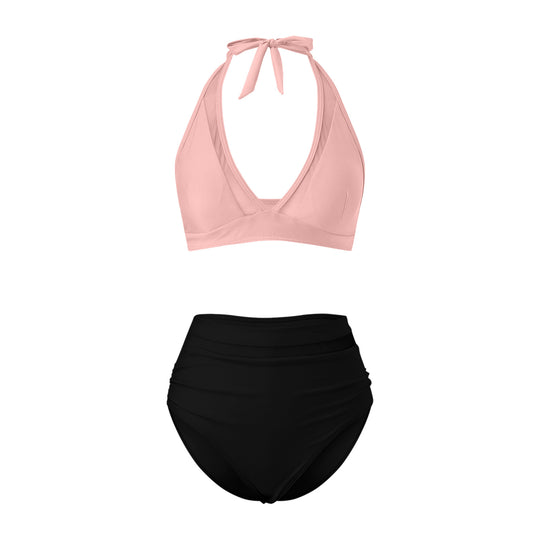 Damen Hochtailliertes Bademoden-Set mit stylischem Haltertop R&B