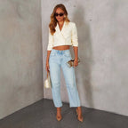 Damen High-Waist Jeans im lässigen Urban-Style R&B