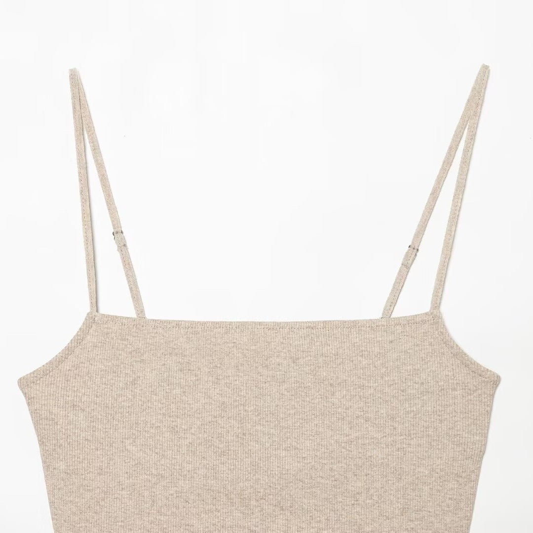 Damen Crop-Top mit funkelnden Pailletten und schmalen Trägern R&B
