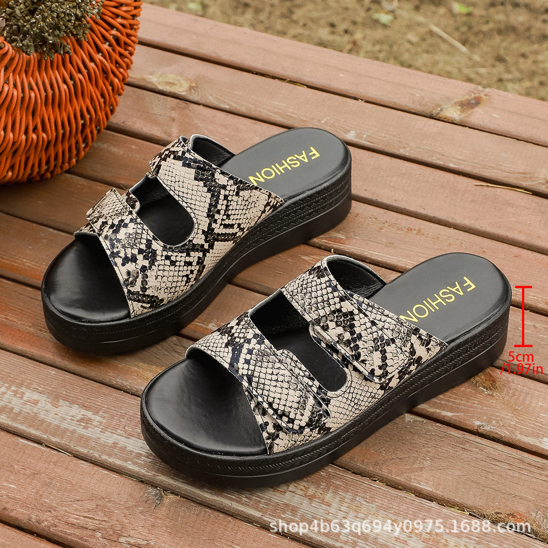Damen Komfortable Slipper-Sandalen mit verstellbaren Klettverschlüssen und rutschfester Sohle R&B
