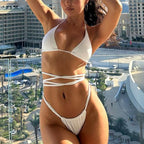Damen Triangel-Bikini-Set mit raffinierten Schnürdetails R&B