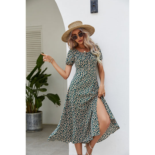 Damen Maxikleid mit floralem Design und schwingendem Saum R&B 1777047927