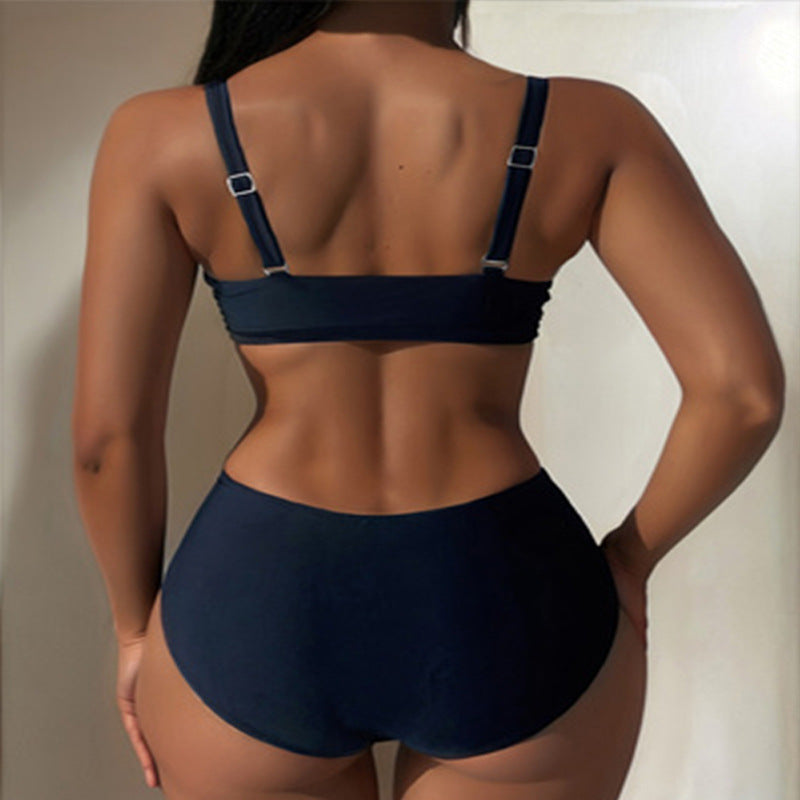 Damen Hochgeschnittene Bikinihose mit modischem Ringdetail R&B