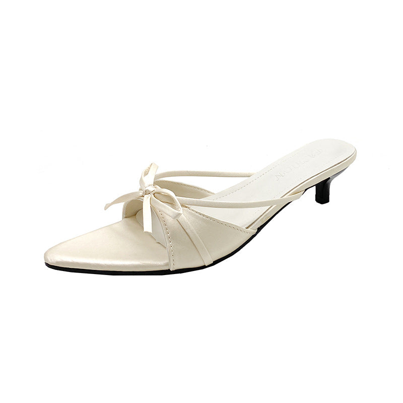 Damen Elegante Slingback-Mules mit dekorativen Schleifen R&B