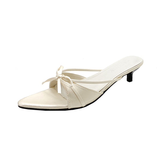 Damen Elegante Slingback-Mules mit dekorativen Schleifen R&B