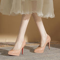 Damen spitze High Heel Pumps mit schimmerndem Lackfinish R&B