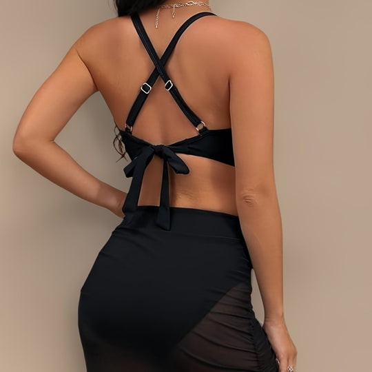 Damen Bikini Oberteil mit transparentem Material und verstellbaren Trägern R&B