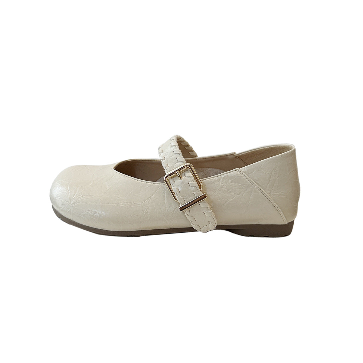 Damen Ballerinas mit modischem Riemchen und glänzender Oberfläche R&B