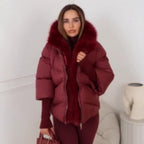 Steppjacke Damen mit luxuriösem Kunstfellkragen
