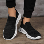 Damen Elastische Slip-On Sneakers mit rutschfester Sohle und atmungsaktiver Obermaterialstruktur