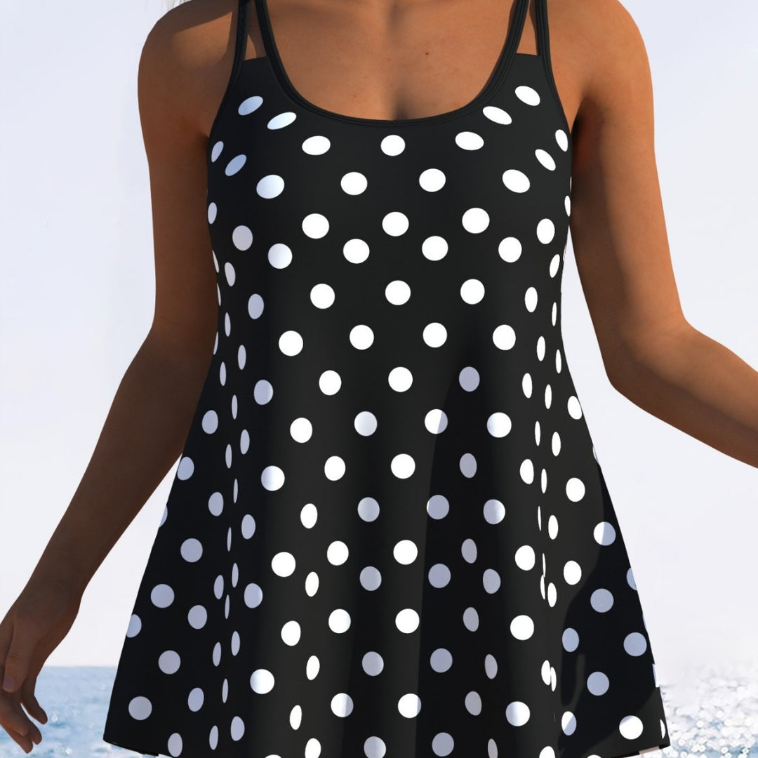 Damen Tankini mit verspieltem Streifenmuster und originellem Schnitt R&B