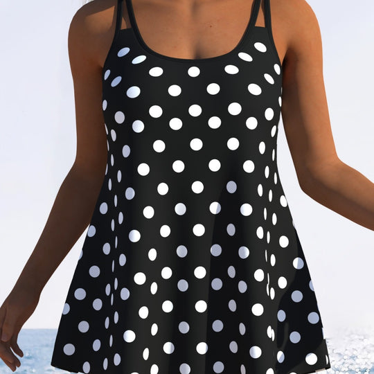 Damen Tankini mit verspieltem Streifenmuster und originellem Schnitt R&B