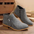 Damen modische Stiefeletten mit seitlichem Reißverschluss und bequemem Blockabsatz R&B