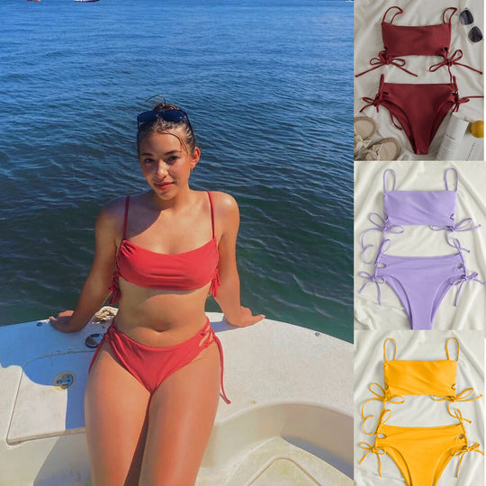 Damen Bandeau-Bikini mit raffinierten Bindebändern R&B