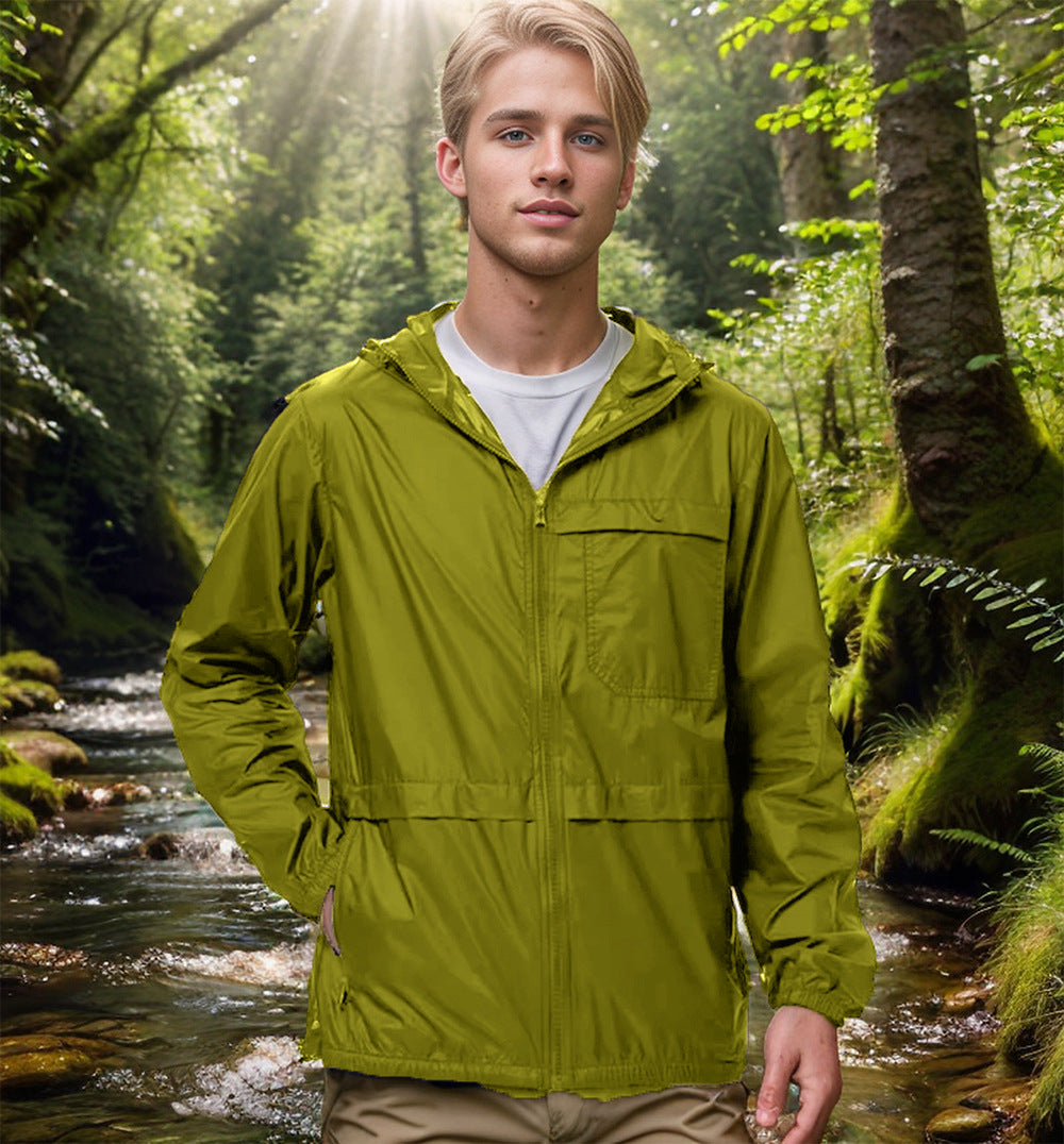 Herren leichte Outdoor-Jacke mit praktischen Taschen und verstellbarem Kapuzenkragen R&B