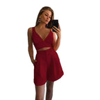 Damen Crop-Top und Shorts Set R&B