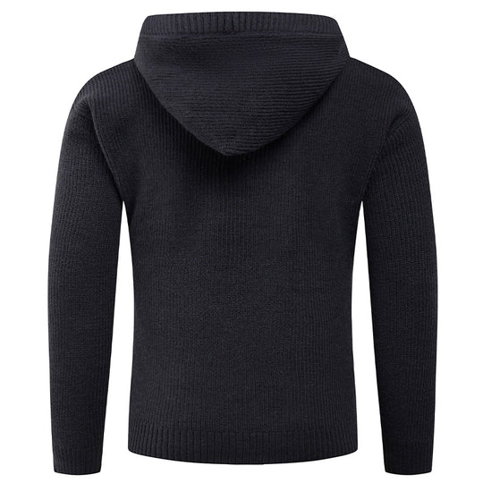 Herren Strickpullover mit hochabschließendem Kragen und Knopfdetails R&B