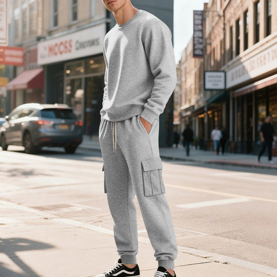 Herren gemütliches Freizeit-Set aus atmungsaktivem Stoff mit praktischen Taschen R&B