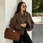 Damen Kurze Wolljacke im modernen Oversized-Stil R&B