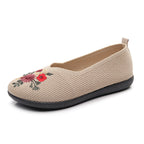 Damen Ballerinas mit floraler Stickerei und flexiblem Fußbett