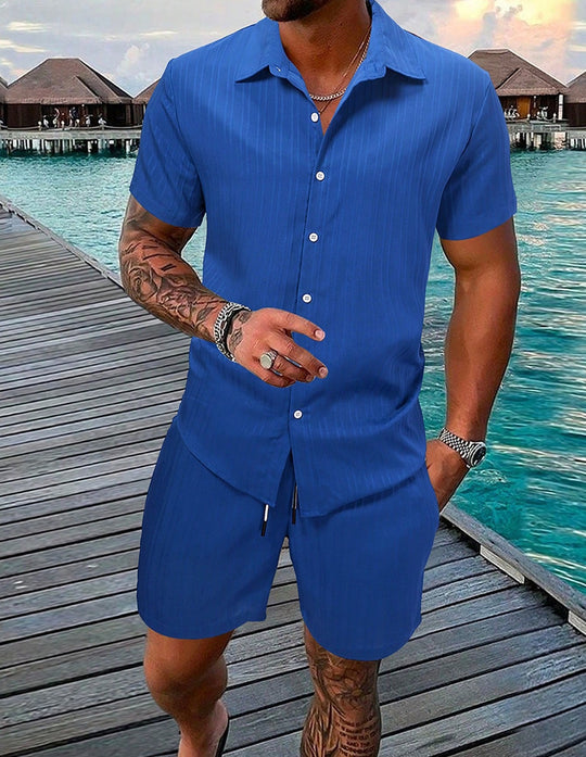 Herren Kurzarm-Shirt mit strukturiertem Design R&B