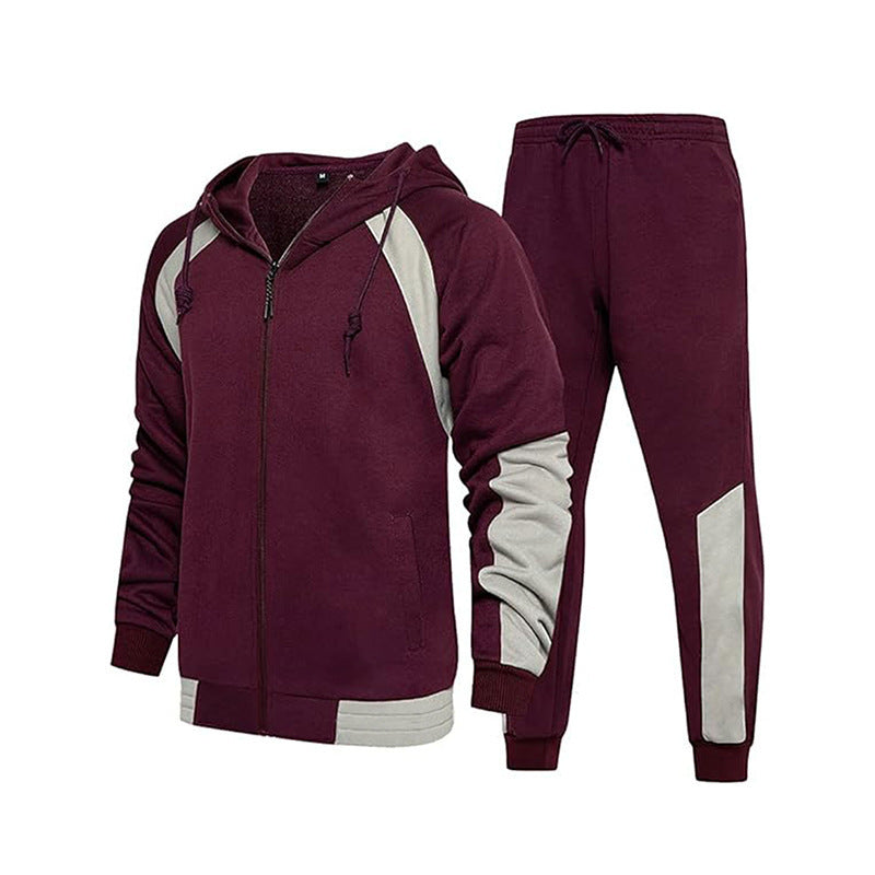 Herren Sportlicher Trainingsanzug mit hohem Kragen und praktischen Taschen R&B