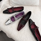 Damen Glänzende Pumps mit elegantem Schleifendetail und modernem Schnitt