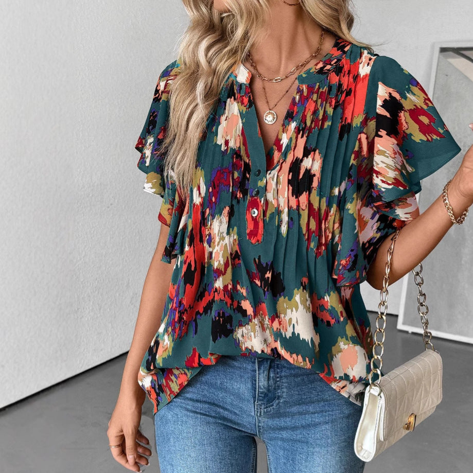 Damen Bluse mit Rüschenelementen und strukturiertem Design R&B