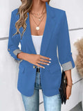 Damen modische Blazerjacke mit eleganten Kontrastdetails R&B